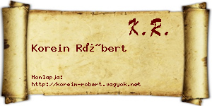 Korein Róbert névjegykártya